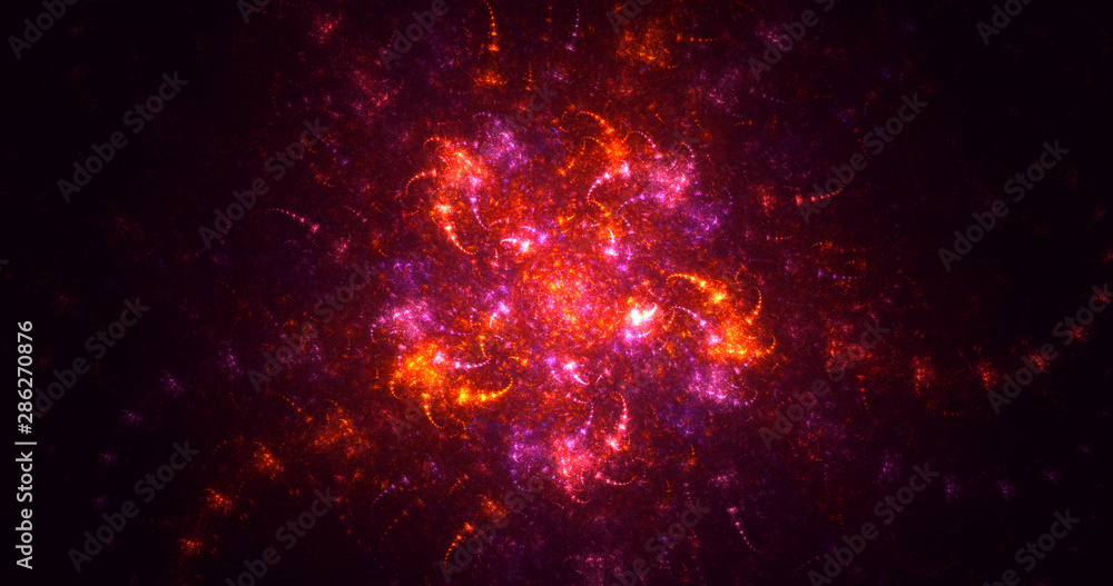 Fototapeta premium 3D rendering multicolored abstract fractal on black background