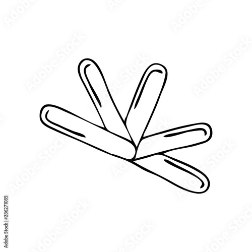 Isolated doodle depilatory sticks sketch.