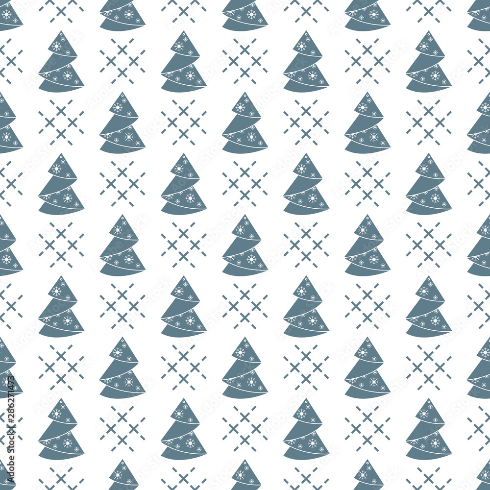 Seamless pattern Christmas tree origami. New Year