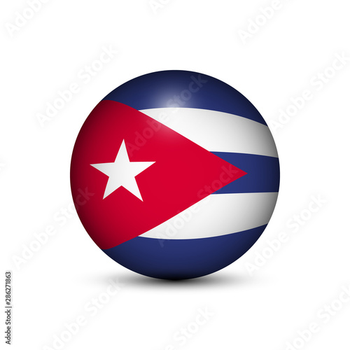 Free Download Flag of Cuba in the form of a ball isolated on white background. - GFXLoad