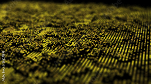 Wave 3d. Big data. Abstract grid illustration. Data technology background.