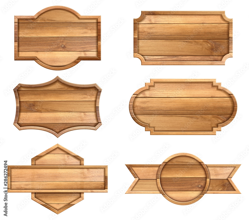 Set of wooden sign isolated on white background. vector illustration Set of wooden sign isolated on white background. vector illustration