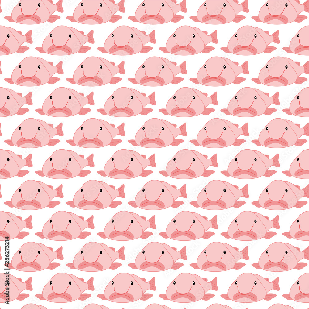 Fototapeta premium ブロブフィッシュ ニュウドウカジカ 模様 背景素材 ベクター画像
