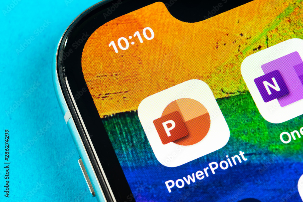 Helsinki, Finland, May 4, 2019: Microsoft office Powerpoint application ...