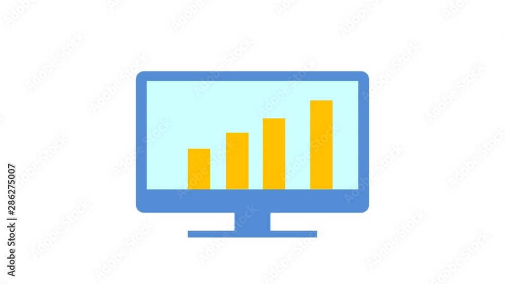 computer and chart motion graphic animation computer and chart motion graphic animation
