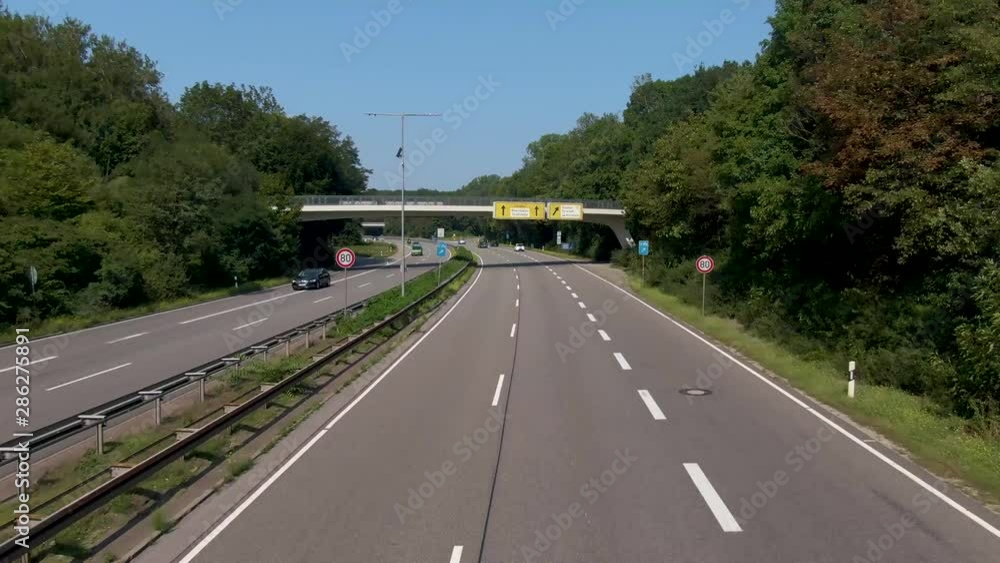 Flying around the streets of Karlsruhe on top of a double decker bus. Time lapse of driving along the B3 country road from Durlach to Karlsruhe. Flying around the streets of Karlsruhe on top of a double decker bus. Time lapse of driving along the B3 country road from Durlach to Karlsruhe.