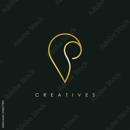 Letter P icon logo design template.creative initial P symbol