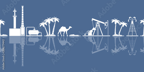 Oil industry vector seamless pattern.