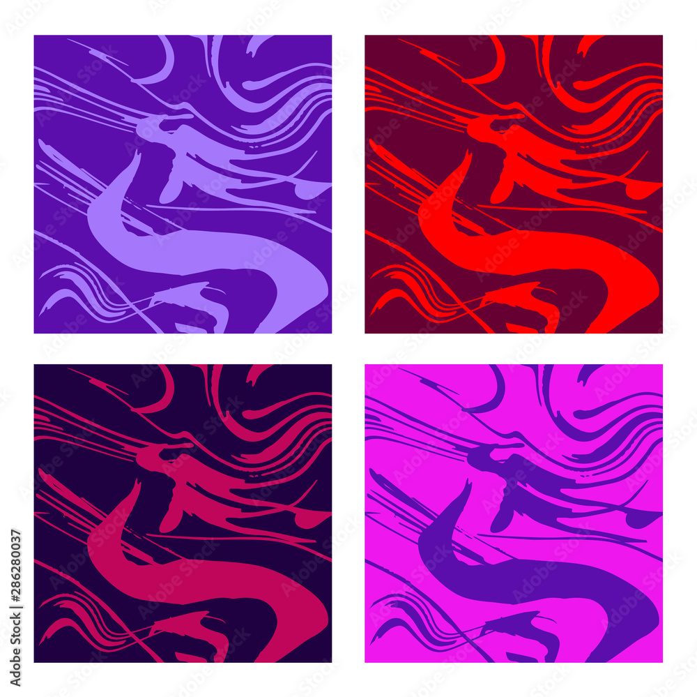 Obraz Set background style decorative abstract flowing