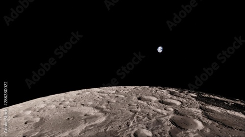 3d render, Moon high resolution image, 4k in outer space, Surface. High quality.