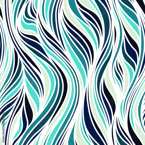 Seamless positive pattern of wavy lines, decorative liquid pattern, bright colorful background with abstraction