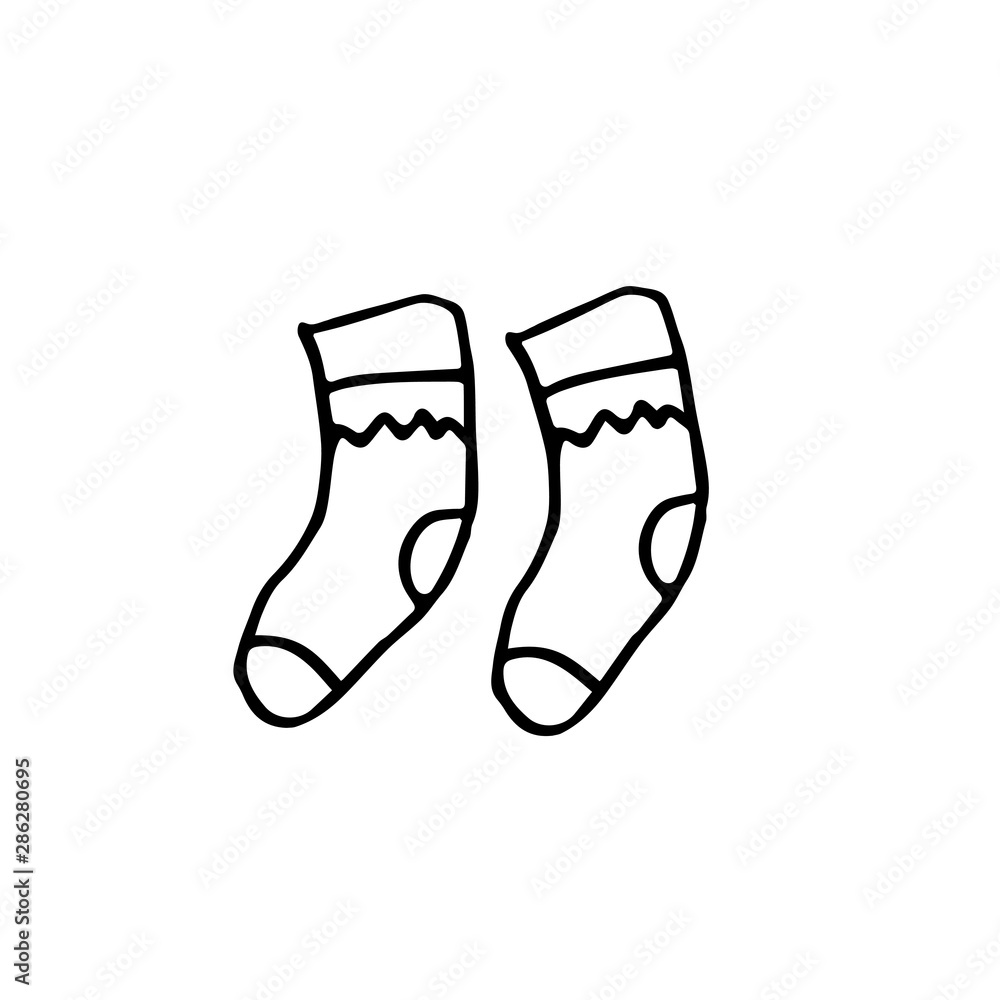Hand drawn pair of socks vector Hand drawn pair of socks vector