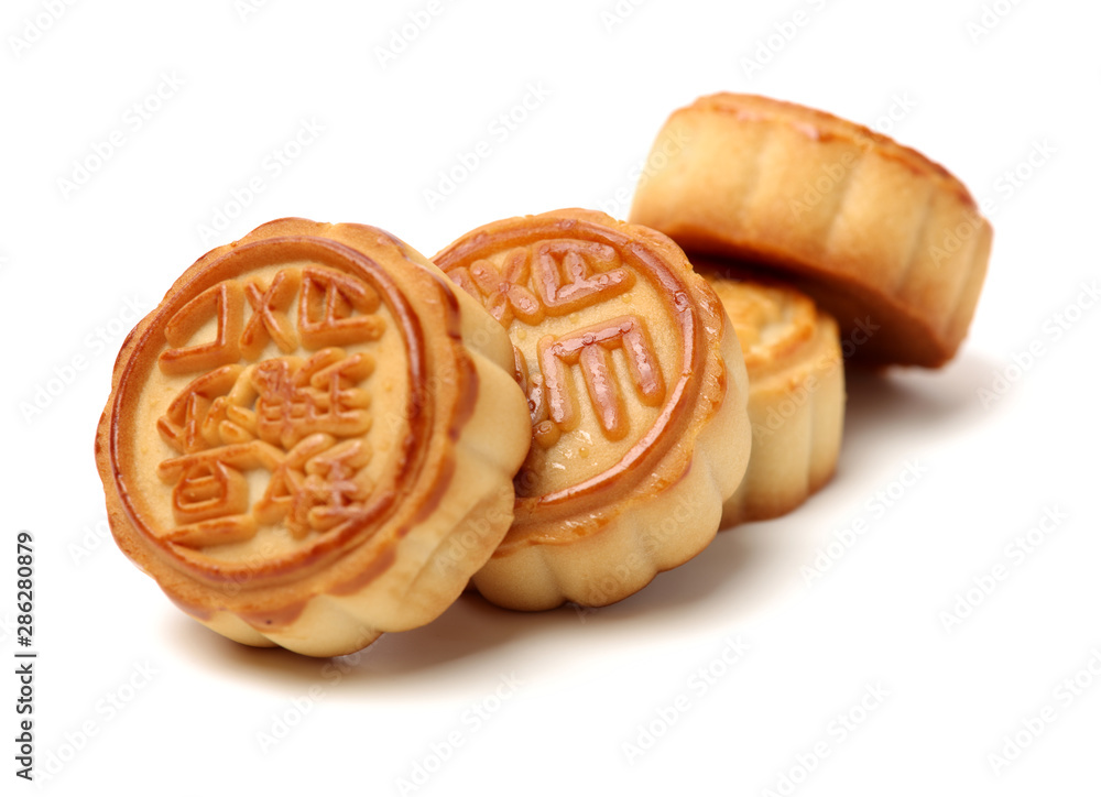 Mid-Autumn Festival moon cake on white background Mid-Autumn Festival moon cake on white background