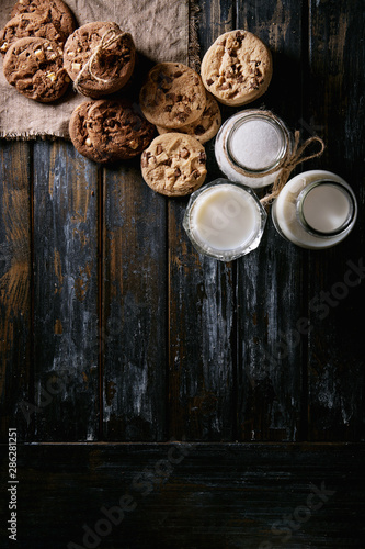 Homemade cookies with milk