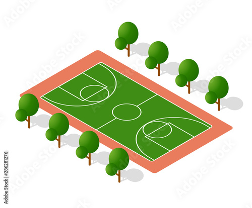 School playground for games for schoolchildren
