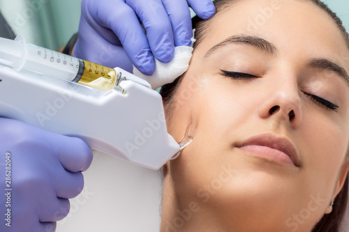 Facial mesotherapy with micro needling.