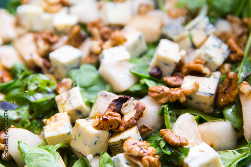 cheese, baby spinach and nuts fresh salad