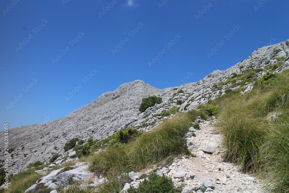 Ascent from Lluc to Masanella, West Coast, Mallorca, Spain Ascent from Lluc to Masanella, West Coast, Mallorca, Spain