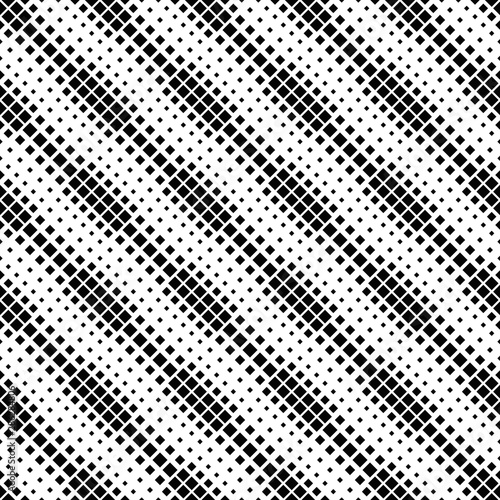 Black and white seamless geometrical square pattern background - abstract vector graphic design from diagonal squares