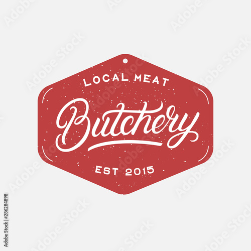Butchery hand written lettering logo
