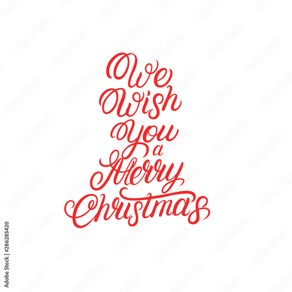 We wish you a Merry Christmas text Stock Vector | Adobe Stock