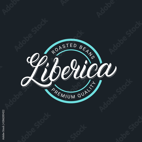 Liberica coffee hand written lettering logo