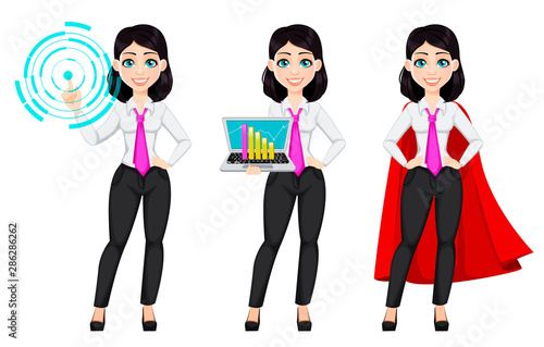 Cute businesswoman cartoon character