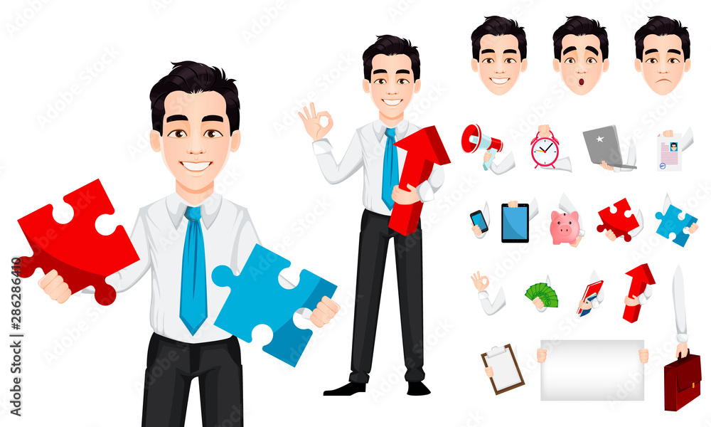 Handsome businessman cartoon character Handsome businessman cartoon character