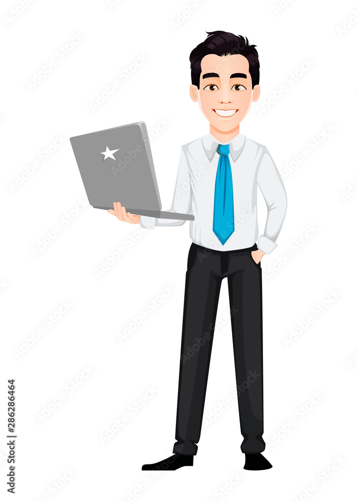 Handsome businessman cartoon character Handsome businessman cartoon character