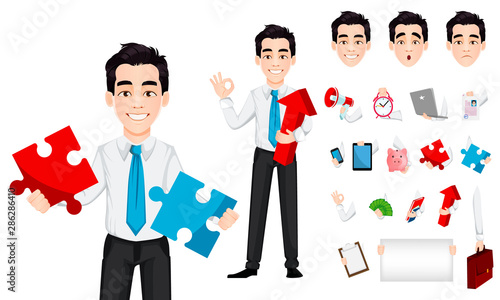 Handsome businessman cartoon character