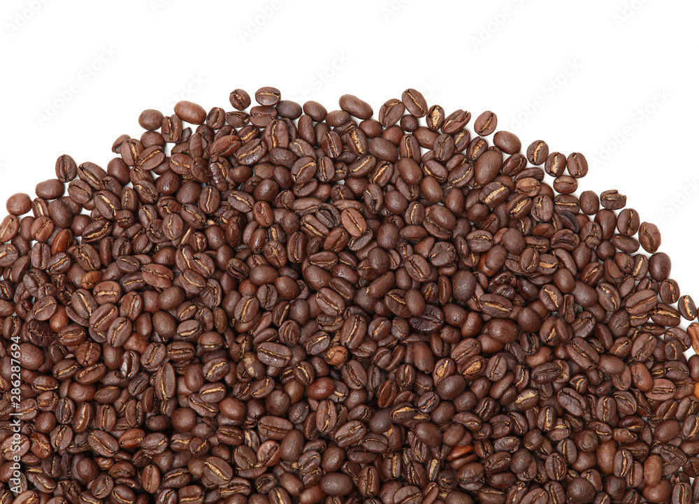 Coffee beans isolated on white background. Each bean have to clipping path on white background Coffee beans isolated on white background. Each bean have to clipping path on white background