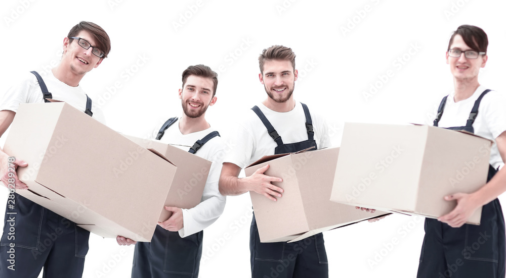 photo workers holding boxes when moving flats, photo workers holding boxes when moving flats,