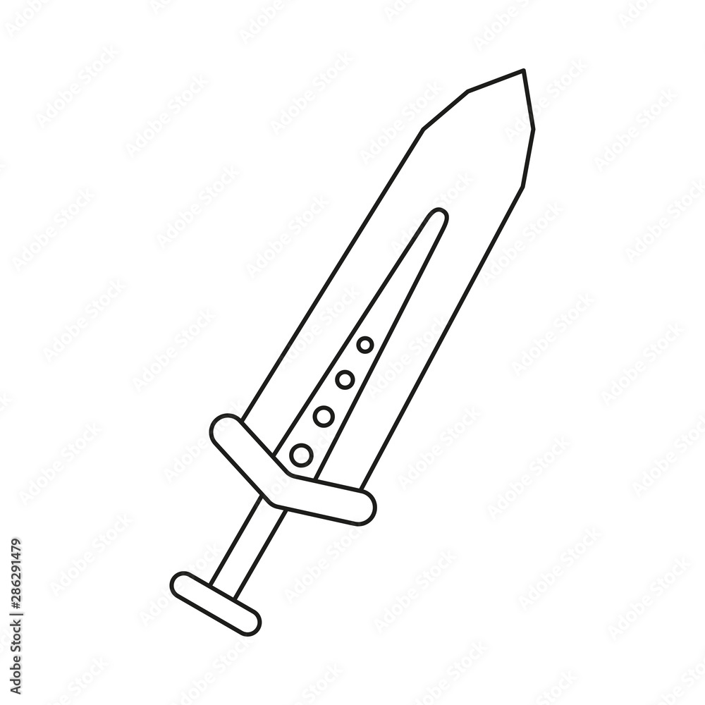 Line art black and white broadsword Line art black and white broadsword