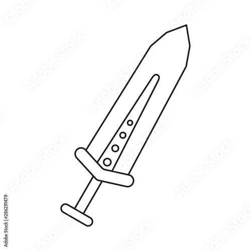 Line art black and white broadsword