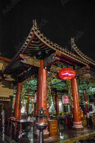 Chinese temple night views in Chinatown, Bangkok, Thailand