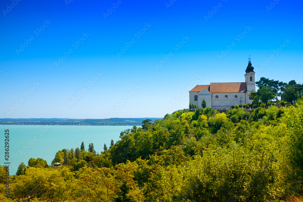 Tihany abbey and lake Balaton in Hungary
