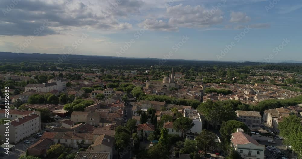 Saint-Rémy-de-Provence aerial approach, Bouches-du-Rhône, France Saint-Rémy-de-Provence aerial approach, Bouches-du-Rhône, France