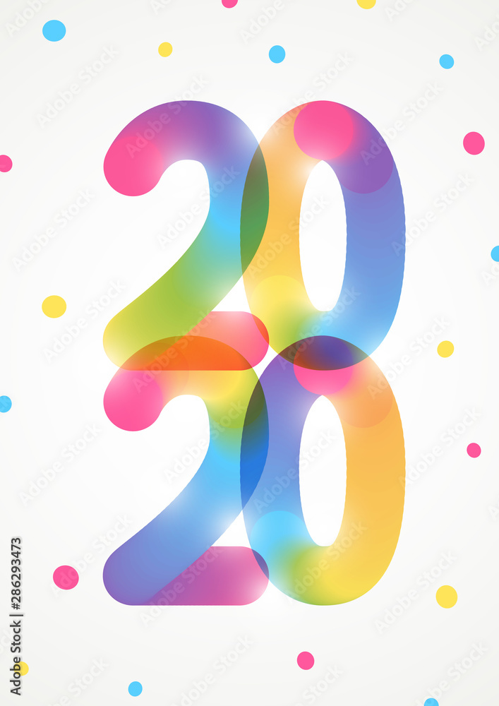 Obraz premium New Year concept with color 2020 numbers for Your holiday design