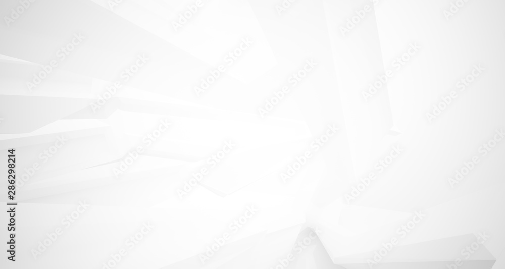 Fototapeta premium White smooth abstract architectural background. 3D illustration and rendering