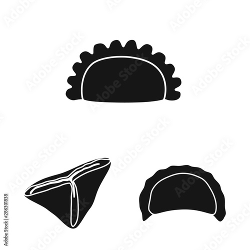 Vector design of cuisine and appetizer logo. Set of cuisine and food stock vector illustration.