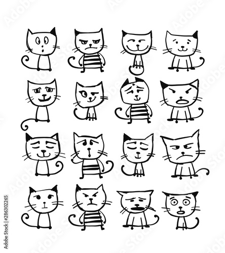 Cats collection, sketch for your design