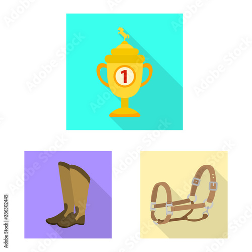 Vector design of track and racing icon. Set of track and riding stock symbol for web.