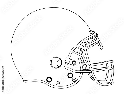 sketch american football helmet vector