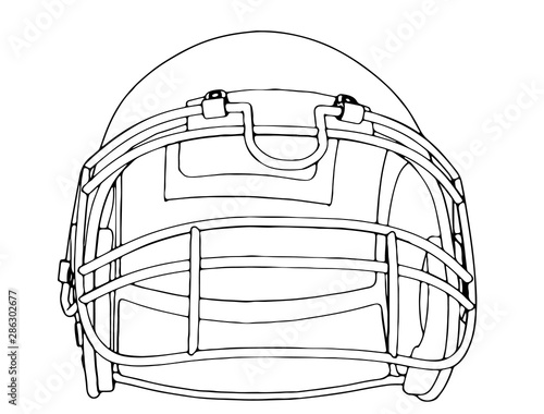 sketch american football helmet vector