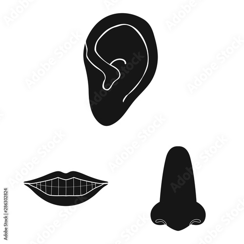 Isolated object of body and part logo. Collection of body and anatomy stock vector illustration.