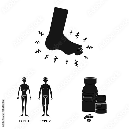 Isolated object of healthcare and medicine logo. Set of healthcare and diabetes vector icon for stock.