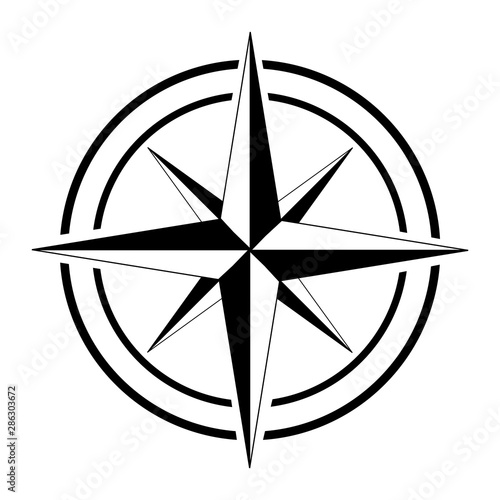 Compass icon, logo isolated on white background