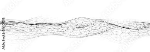 Vector abstract futuristic digital landscape. Computer geometric digital connection structure. Artificial intelligence. Wireless Internet. computer geometric digital connection structure. Big Data