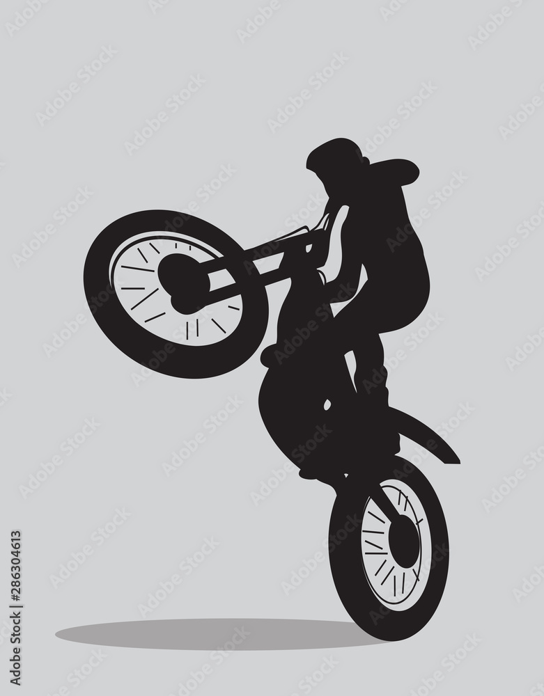 Fototapeta premium silhouette of a biker