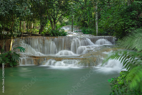 Mae Kae waterfall is the waterfall that locate in national park area of Ngao  Lampang province  Thailand